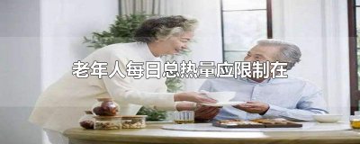 ​老年人每日总热量应限制在