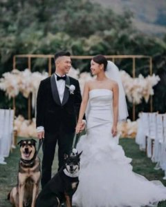 ​黄心颖晒婚礼照幸福洋溢 回应怀孕传闻称要努力