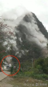 ​惠州一祠堂被山体爆破碎石砸坏，街道办：未造成人员伤亡
