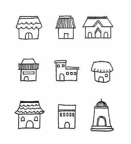 【简笔画】幼儿园房子简笔画绘画教程,六一必备简笔画哦!