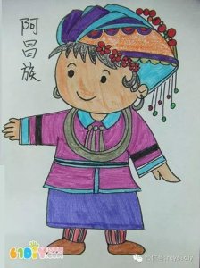 ​宝妈带孩子学习-56个民族卡通简笔画（彩色版）