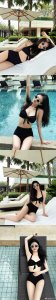 ​徐璐最新泳装照(徐璐穿黑色比基尼，真是性感又迷人)