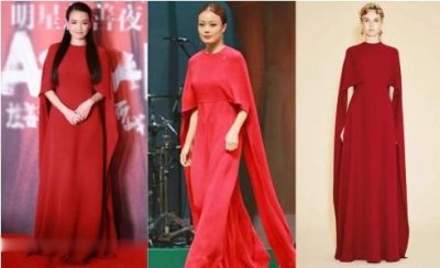 ​看看明星礼服手稿图，对比一下实物，穿在明星如何
